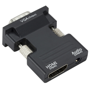 Convertor HDMI către VGA — adaptor HDMI femelă la VGA bărbat, cablu cu nucleu de cupru 5 cm, viteză de transfer 5 Gbps