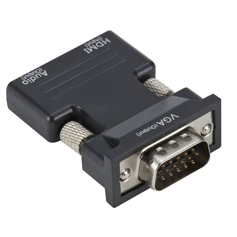 Convertor HDMI către VGA — adaptor HDMI femelă la VGA bărbat, cablu cu nucleu de cupru 5 cm, viteză de transfer 5 Gbps