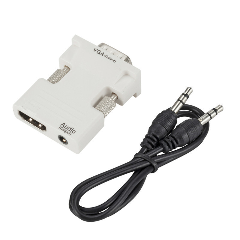 Convertor HDMI către VGA — adaptor HDMI femelă la VGA bărbat, cablu cu nucleu de cupru 5 cm, viteză de transfer 5 Gbps