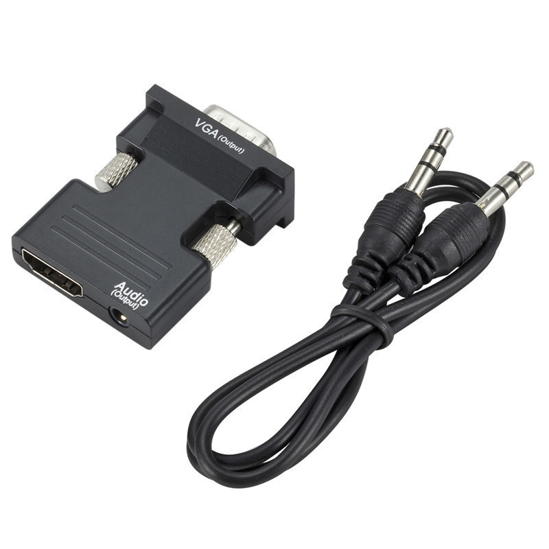 Convertor HDMI către VGA — adaptor HDMI femelă la VGA bărbat, cablu cu nucleu de cupru 5 cm, viteză de transfer 5 Gbps