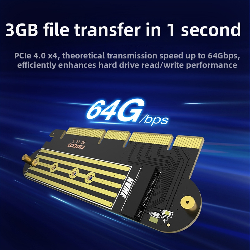 Rozširovacia karta NVMe na PCIe pre desktop – 3.0/4.0 na M.2 adaptér, PCIe rozhranie, 64Gbps prenos, model NV1P