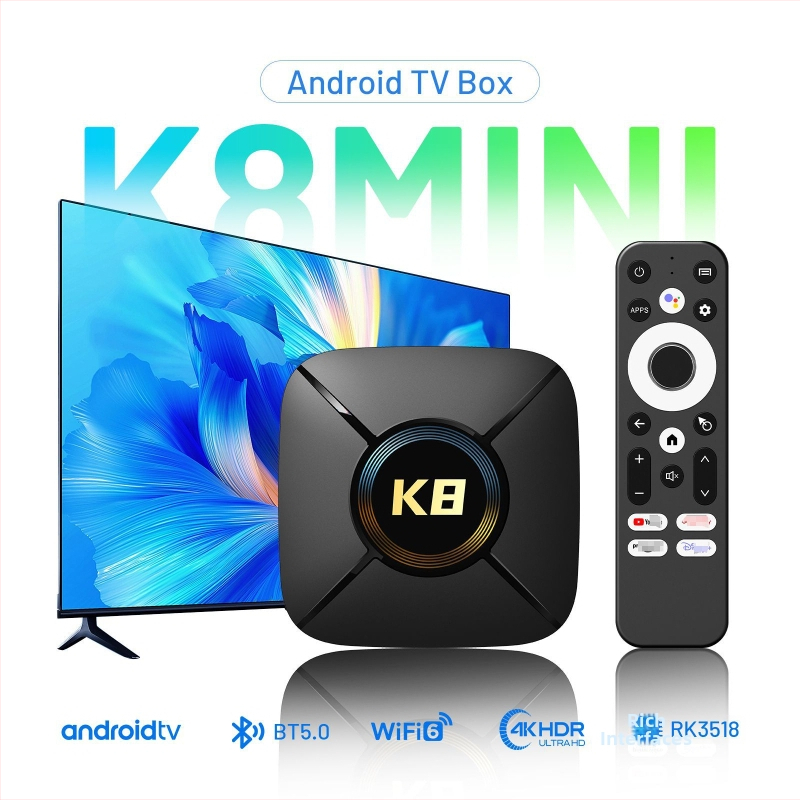 Android TV Box ar Android 14.0, 4K, Rockchip A53 četrkodolu, 2GB RAM, 16/32GB ROM