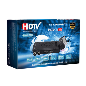 DVB-T2 сет-топ бокс с H.265 HEVC, 1080p, SCART интерфейс, USB/HDMI/Coaxial, поддръжка на външен HDD до 2TB
