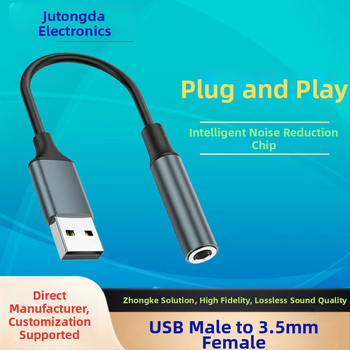 USB na 3,5 mm audio výstupný adaptér kábel so čipom Zhongke Lanxun, meďné jadro
