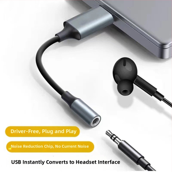 USB na 3,5 mm audio výstupný adaptér kábel so čipom Zhongke Lanxun, meďné jadro