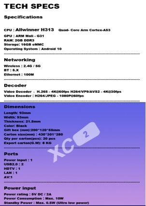 Android TV Box s procesorom H313, 2 GB RAM, 8 GB úložiska, 4K výstup, HDMI