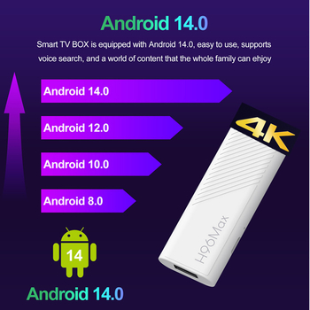 Κουτί αποκωδικοποίησης τηλεόρασης H96max H313, Android TV Box, 4K, 2GB RAM, 16GB αποθήκευση