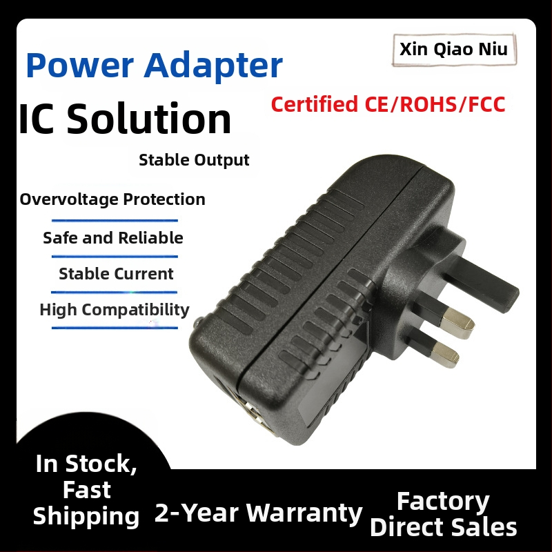 PoE sieťový napájací adaptér podľa britskej normy — výstupy 12V/15V/24V/48V, 1A a 0.5A, pre dohľadové kamery a sieťové zariadenia