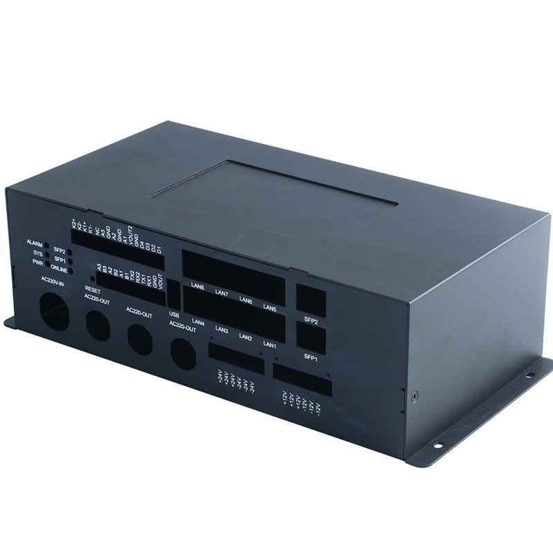 Alumīnija korpuss Soft Router un tīkla iekārtām, 3 mm biezums, krāsota ar cepeškrāsnī žāvētu pārklājumu, Ra6.3, tolerances 0,1 mm