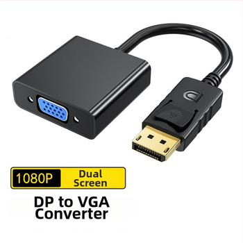 DP na VGA konvertorový adaptér kábel, CS5202 čip, DP rozhranie, 1080p podpora, meďový jadro