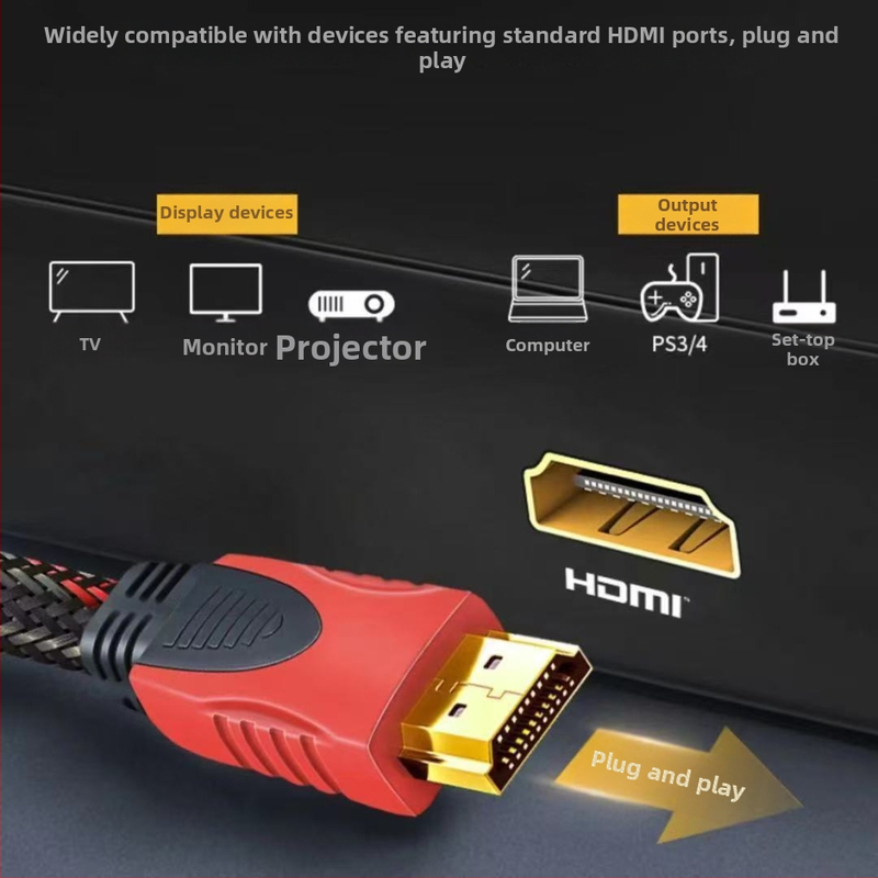 HDMI кабел HDMI 1.4, златно покритие, медно-обкован стоманен проводник, HDMI към HDMI, за компютърни периферни устройства