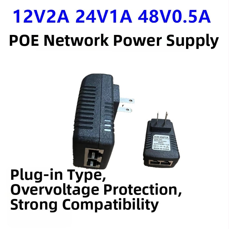 POE napájanie pre sieťové zariadenia s voliteľnými výstupmi: 12V/15V/24V do 1A a 48V do 0,5A; vhodné pre set-top box, switch a kameru na dohľad.