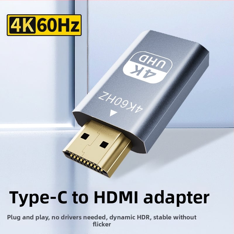 Adaptér Type-C samica na HDMI samec, 4K60Hz, pre mobily, počítače a notebooky, telo z hliníkovej zliatiny