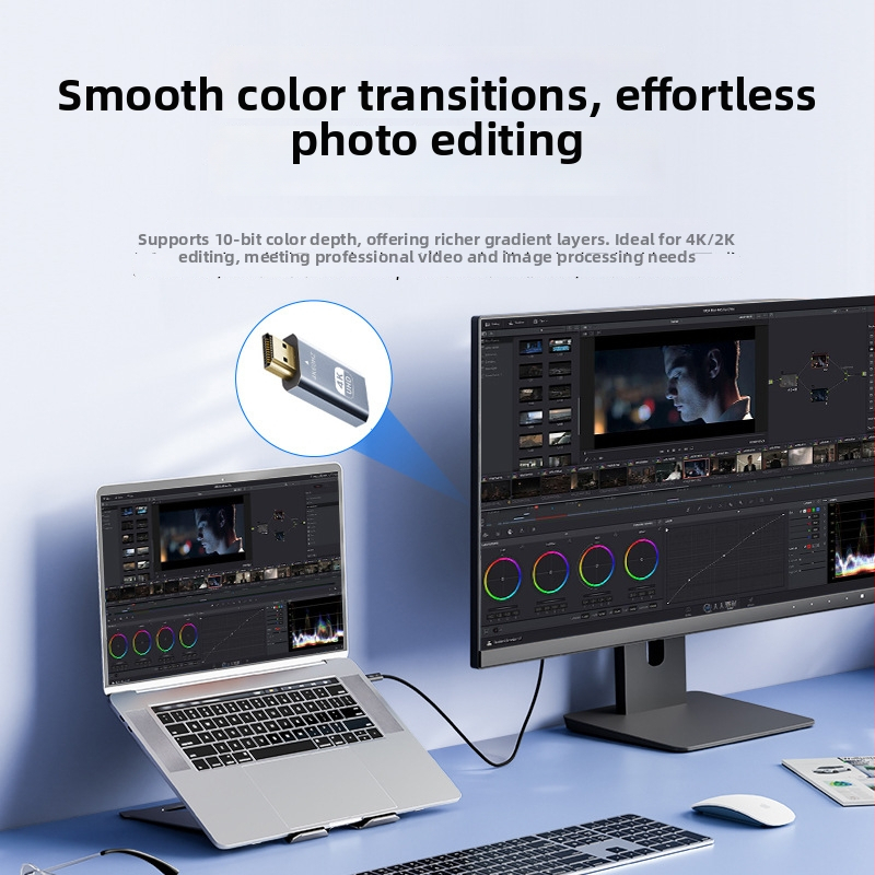 Adaptér Type-C samica na HDMI samec, 4K60Hz, pre mobily, počítače a notebooky, telo z hliníkovej zliatiny