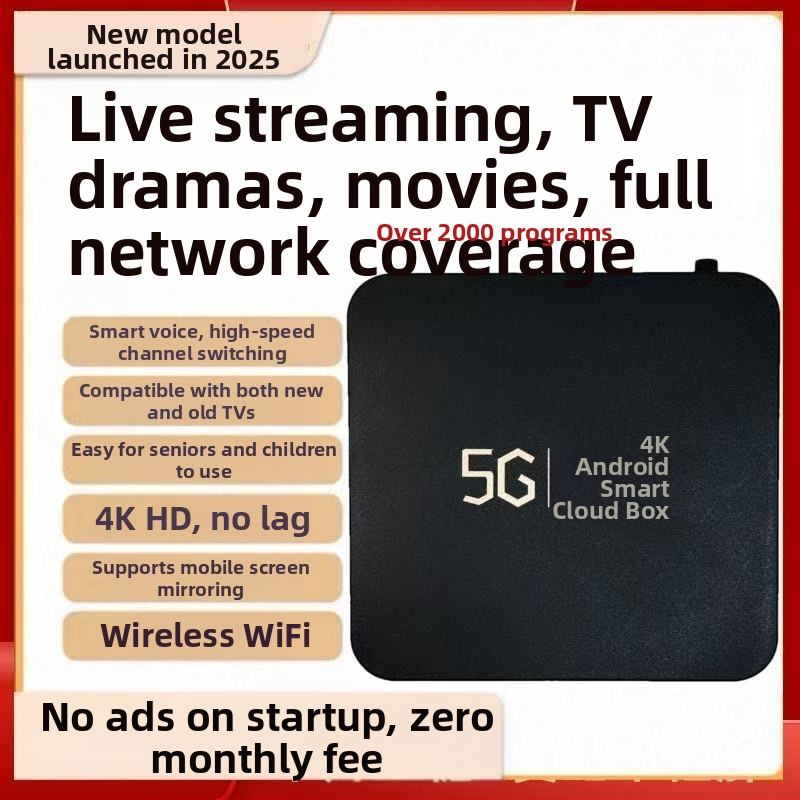 Interneto TV set-top dėžutė senjorams, 4K išvestis, Android, Wi‑Fi, Bluetooth nuotolinio valdymo pultas, 8GB RAM