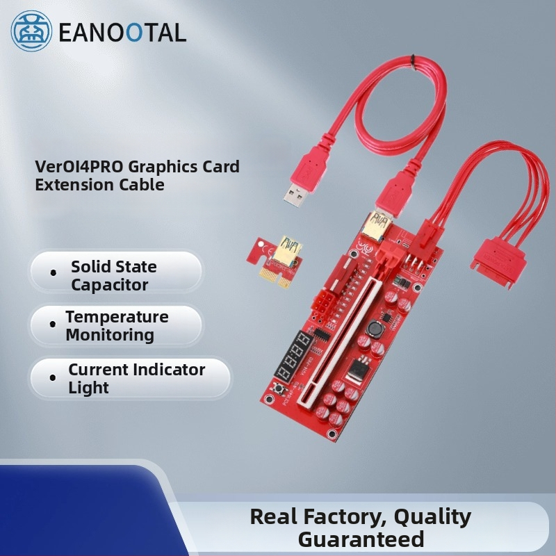 V014-PRO PCIe predlžovací kábel pre grafickú kartu s USB 3.0, adaptér 1X na 16X PCIe, meďový jadrový kábel, dĺžka 60 cm, riadenie teploty