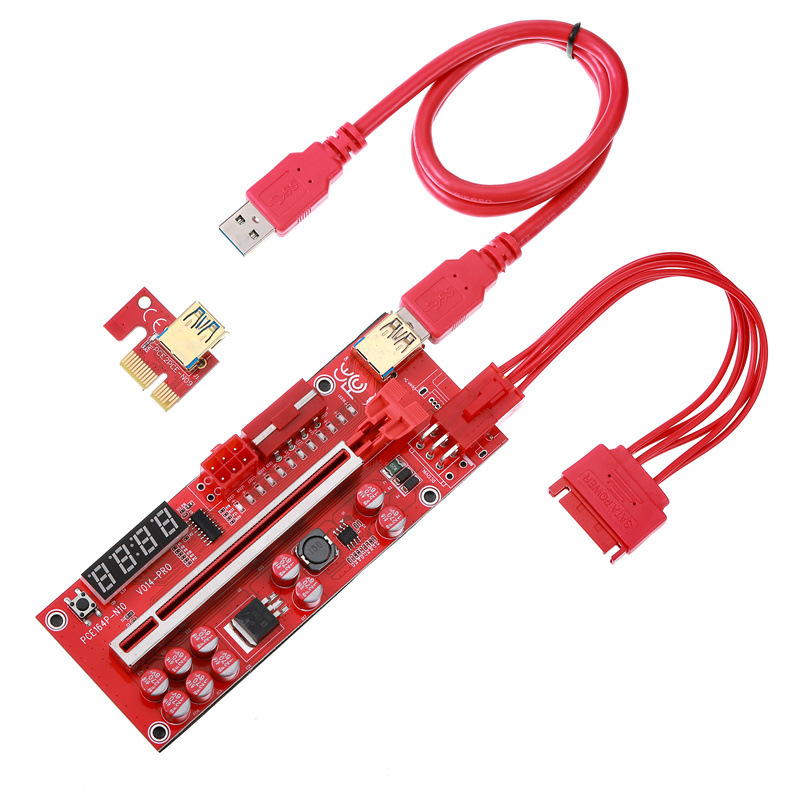 V014-PRO PCIe produžni kabel za grafičku karticu s USB 3.0, adapter 1X na 16X PCIe, bakreno jezgro, duljina 60 cm, upravljanje temperaturom