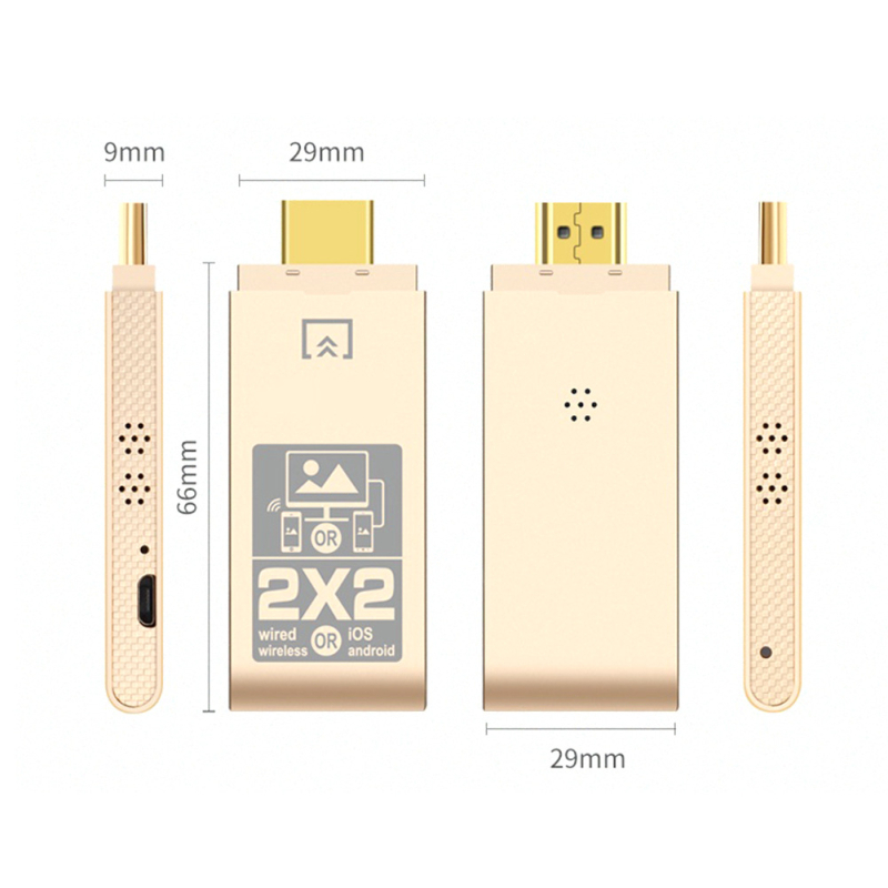 Bezvadu HDMI ekrāna atspoguļošanas adapters mobilajiem tālruņiem un iPad, 1080p izvade, HDMI interfeiss, RK procesors