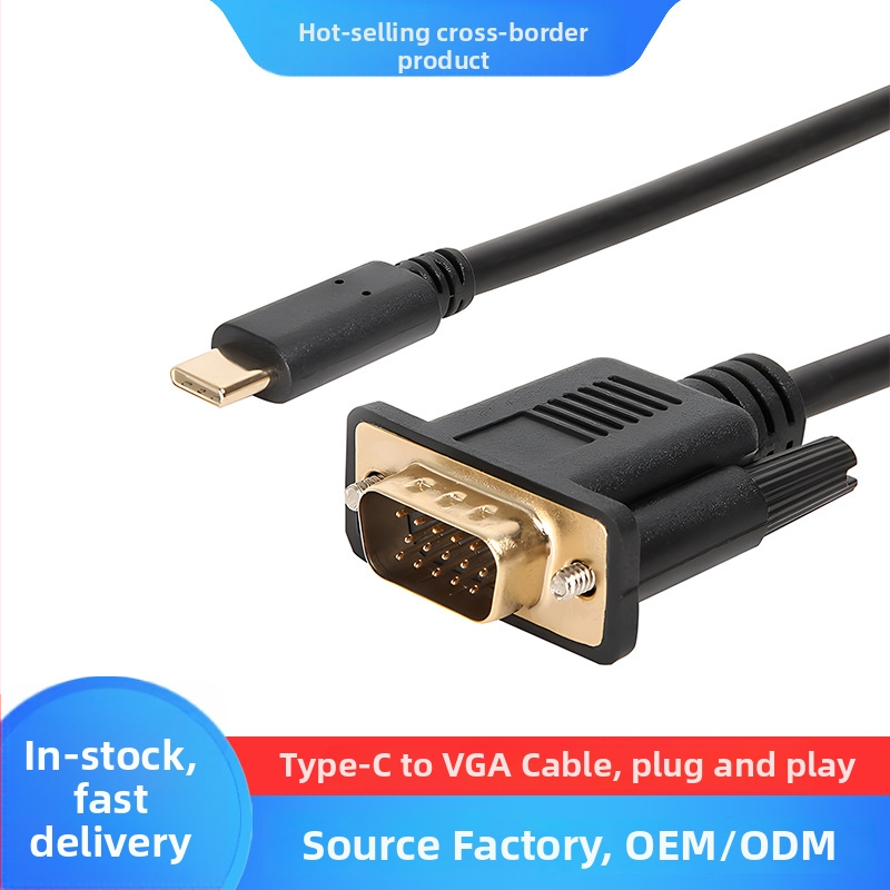 Type-C na VGA HD prevodník, USB-C 3.1, VGA rozhranie, meďové jadro, model HD-TV01