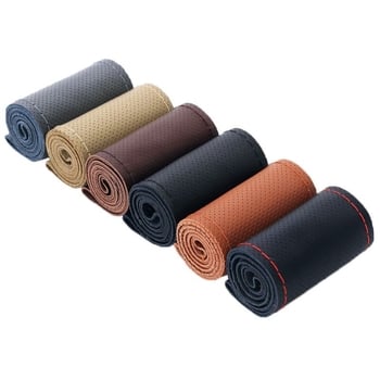 Ručne šitý návlek na volant, univerzálny model, všetky ročné obdobia, z pravej kože, pre nákladné autá a autobusy