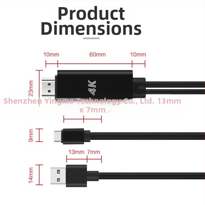 Adaptor cablu Type-C la HDMI cu sursă de alimentare, 4K, 1,8 m, model 9572A