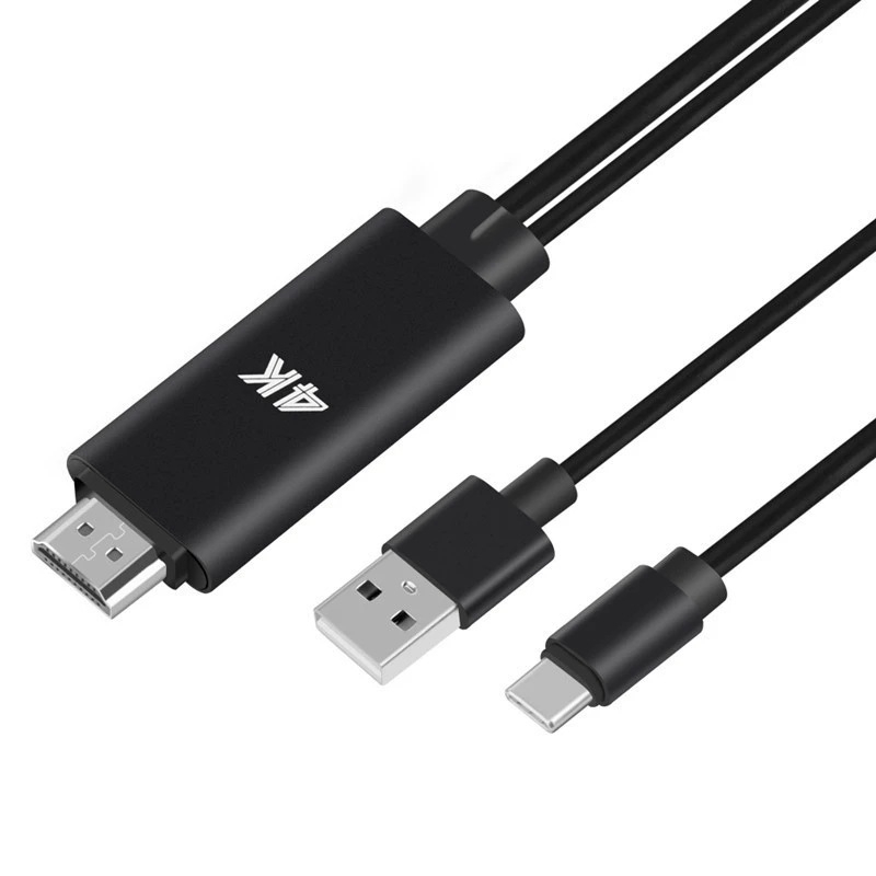 Adaptor cablu Type-C la HDMI cu sursă de alimentare, 4K, 1,8 m, model 9572A