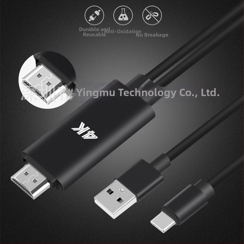 Adaptor cablu Type-C la HDMI cu sursă de alimentare, 4K, 1,8 m, model 9572A