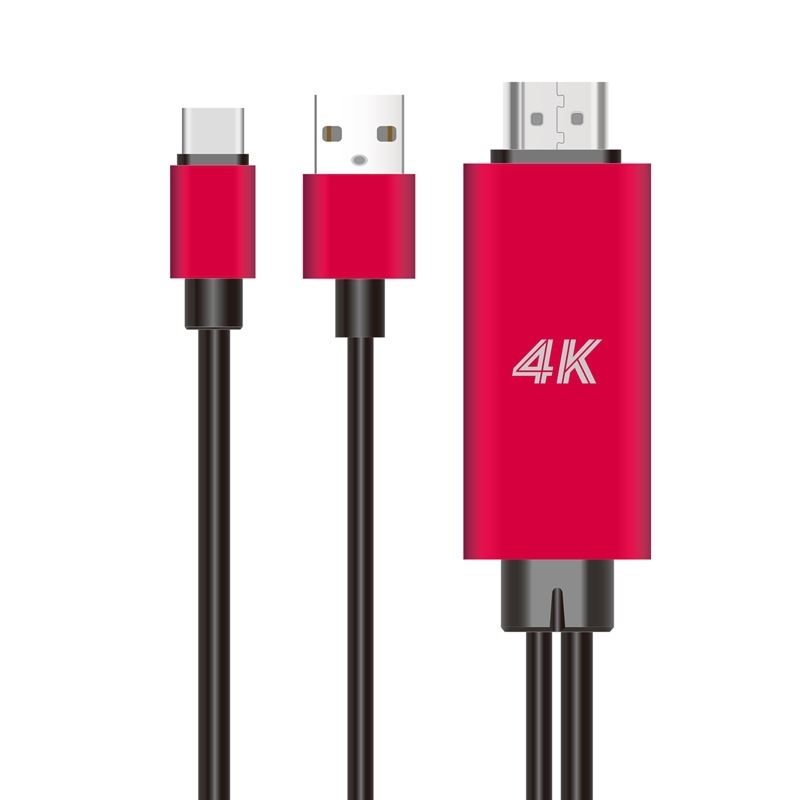 Adaptor cablu Type-C la HDMI cu sursă de alimentare, 4K, 1,8 m, model 9572A