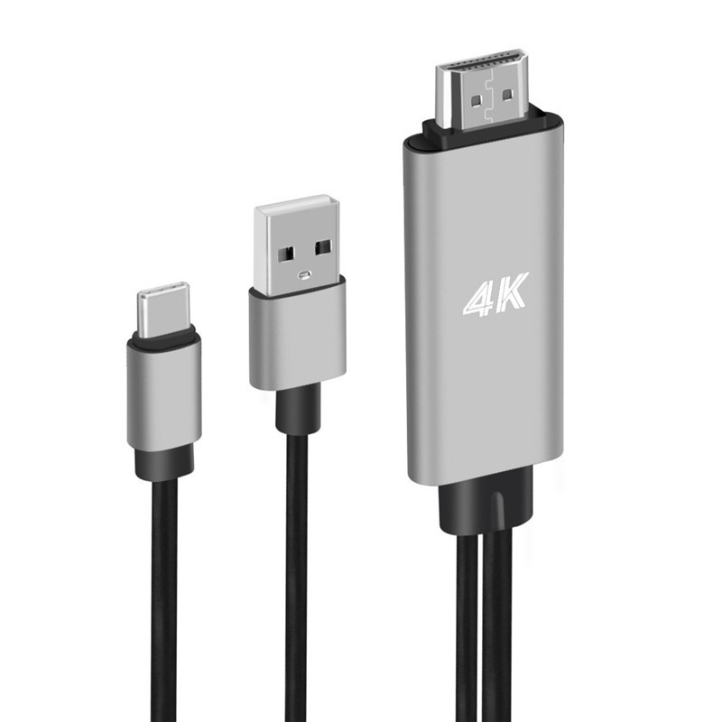 Adaptor cablu Type-C la HDMI cu sursă de alimentare, 4K, 1,8 m, model 9572A