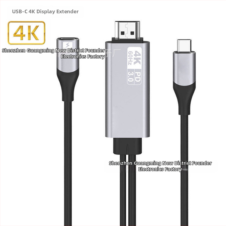 USB-C na HDMI kábel FD-F109, PD3.0 Power Delivery, 4K60Hz podpora, Meďové jadro, Dĺžka 1.8 m
