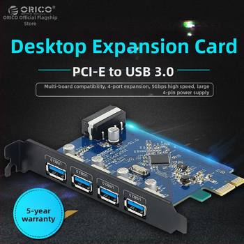 Orico PCI-E USB 3.0 rozšírená karta so štyrmi portmi PVU3-4P, VLI805