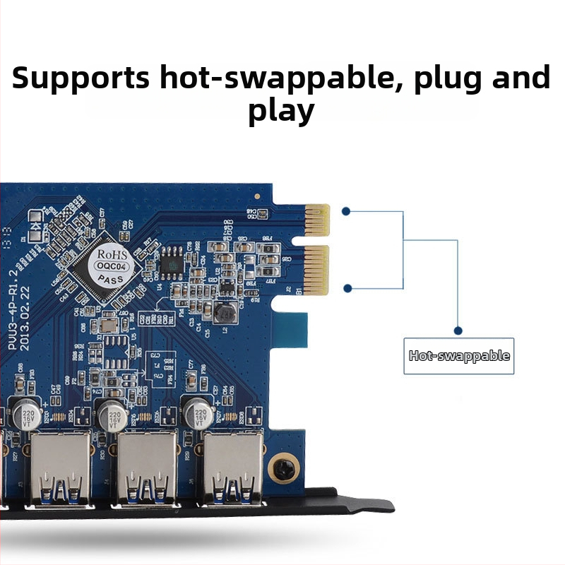 Orico PCI-E USB 3.0 rozšírená karta so štyrmi portmi PVU3-4P, VLI805