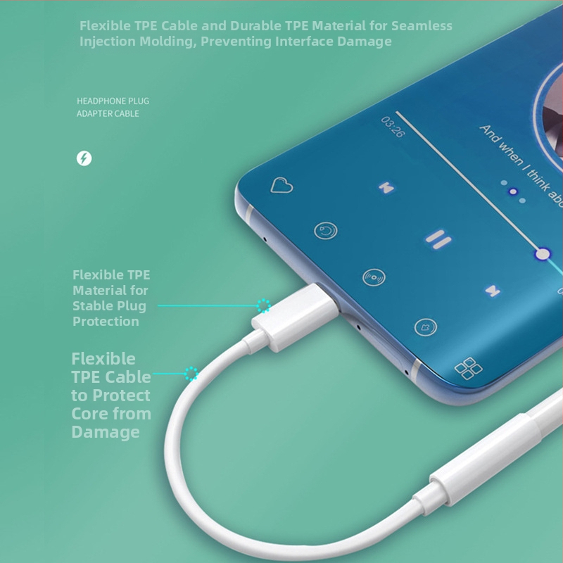 Kábel adaptér Type-C na 3,5 mm audio, s jedným konektorom, dĺžka 1 m