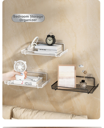 Polička na router – nástenná, železná, snap-on montáž, 1 vrstva, pre skladovanie v obývacej izbe