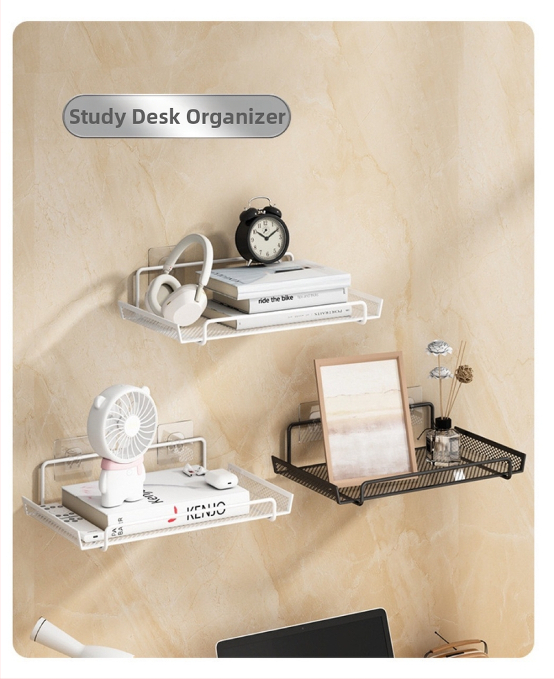 Polička na router – nástenná, železná, snap-on montáž, 1 vrstva, pre skladovanie v obývacej izbe