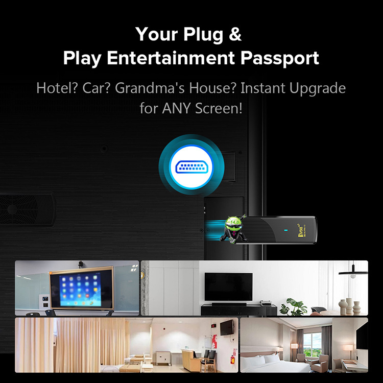 Set-top kastīte ar Android 14, četrkodolu Rockchip procesoru, 2 GB RAM, 1080p izšķirtspēja, HDMI savienojums