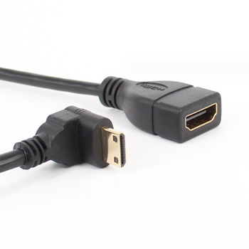Cablu adaptor Mini HDMI către HDMI, Mini HDMI masculin către HDMI feminin, nucleu din cupru