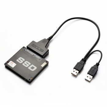 USB 2.0 na SATA adaptér kábel s čipom 6116A, rýchlosť prenosu 480 Mbps, dĺžka 0,3 m
