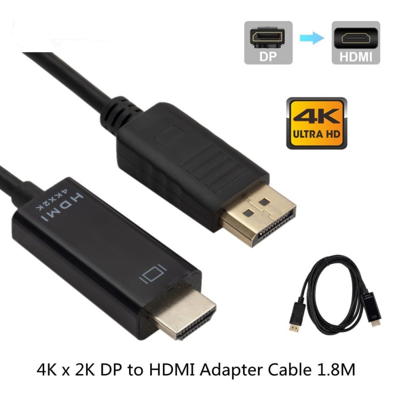 Cablu DisplayPort la HDMI, interfața DP, nucleu din cupru, cip 2244, rată de transfer 225, DP-HDMI
