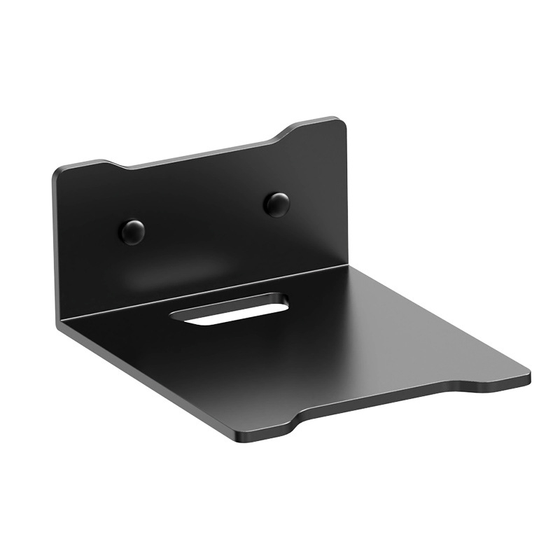 Poliță de perete multifuncțională pentru proiector, router și cameră; montaj cu adeziv, oțel carbon, 1 raft