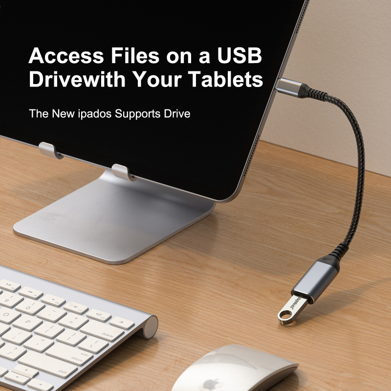 OTG USB 3.0 Patch kábel USB-C 3.1 konvertor, USB 3.0 samica k Type-C, meďový jadro, 500 Mbps, jednokanálový