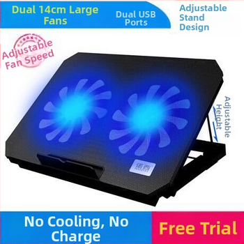 N99 nešiojamojo kompiuterio aušinimo pagrindas su dviem ventiliatoriais, metalo grotelėmis