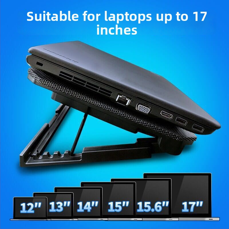 N99 nešiojamojo kompiuterio aušinimo pagrindas su dviem ventiliatoriais, metalo grotelėmis