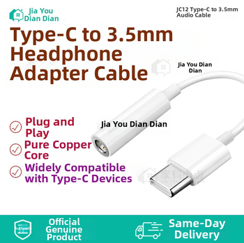 Type-C na 3,5 mm adaptér kábel, univerzálny konektor slúchadiel, JC12, meďový jadro, dĺžka 10 cm, 1:3 rozbočovač