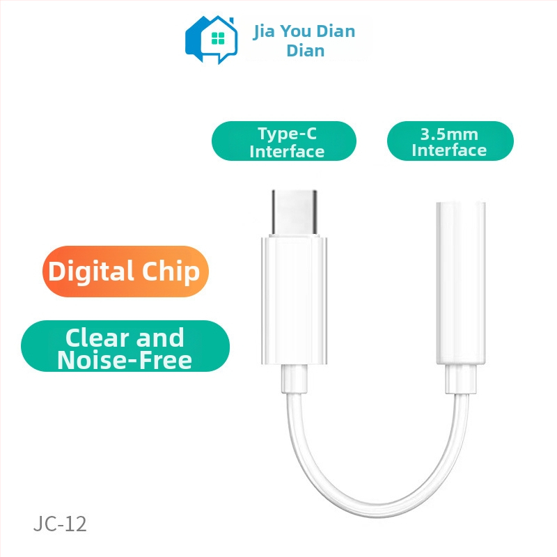 Type-C na 3,5 mm adaptér kábel, univerzálny konektor slúchadiel, JC12, meďový jadro, dĺžka 10 cm, 1:3 rozbočovač