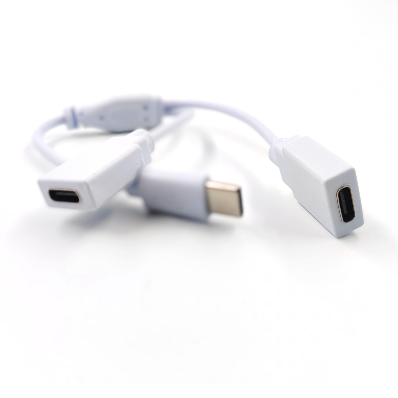 USB-C muški na dva USB-C ženska razdjelni kabel, Type-C produžni kabel, 0,25 m, za fotonaponski panel
