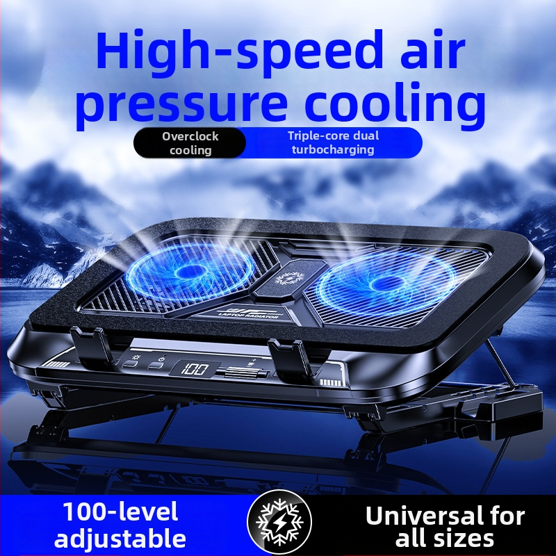 Nešiojamojo kompiuterio aušintuvo pagrindas su reguliuojamu sulankstomu laikikliu, dviejų ventiliatorių puslaidininkinis aušinimas, PC ir aliuminio lydinio konstrukcija, 27W, modelis Z36c