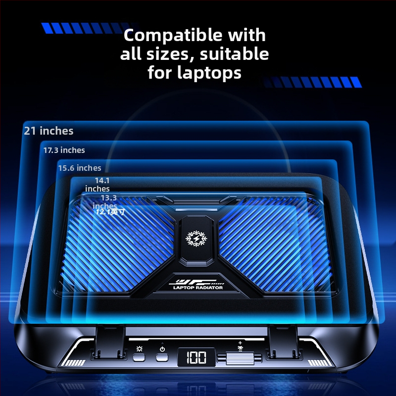 Nešiojamojo kompiuterio aušintuvo pagrindas su reguliuojamu sulankstomu laikikliu, dviejų ventiliatorių puslaidininkinis aušinimas, PC ir aliuminio lydinio konstrukcija, 27W, modelis Z36c