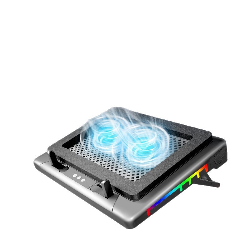 Sülearvuti jahutusalus kahekordsete ventilaatoritega, reguleeritav kõrguse alus, vaikne töö, plastikust konstruktsioon, 1 m USB-kaabel