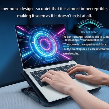 Chladič pre notebook s 4 ventilátormi, konštrukcia z plastu + kovovej mreže (Typ: chladič pre notebook; Kompatibilita: Notebook; Chladenie: Ventilátor; Počet ventilátorov: 4; Materiál: Plast + Kovová mriežka)